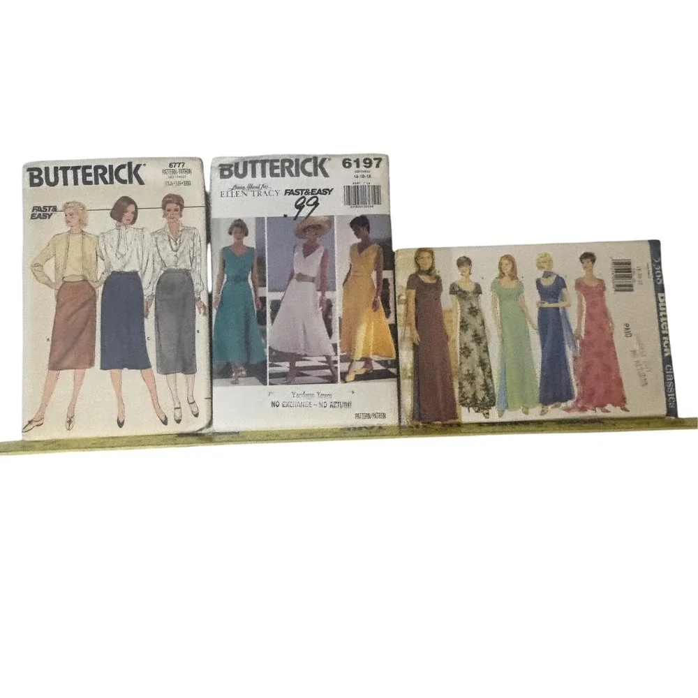 Vintage Sewing Pattern Lot Butterick New Look McCalls 80s 90s Dress Skirt Suit